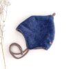Sofortkauf: Zipfelmütze Merino Jeansblau mit Merino-Wolljersey gefüttert, Gr. 46-48