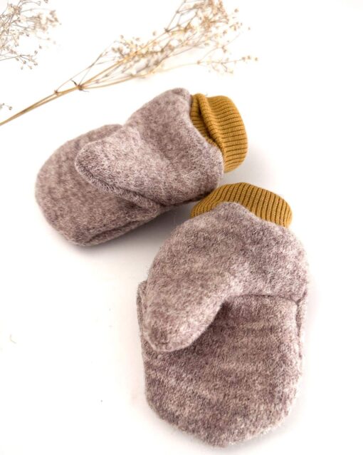 Sofortkauf: ungefütterte Wollwalk Handschuhe in Sand Meliert, Gr. 1 (1-2 Jahre) – Bild 2