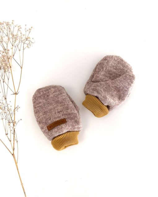 Sofortkauf: ungefütterte Wollwalk Handschuhe in Sand Meliert, Gr. 1 (1-2 Jahre) – Bild 4