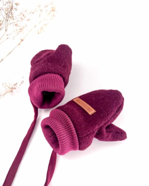 Sofortkauf: gefütterte Wollwalk Handschuhe in Merinowalk Beere, Gr. 1 (1-2 Jahre) – Bild 2
