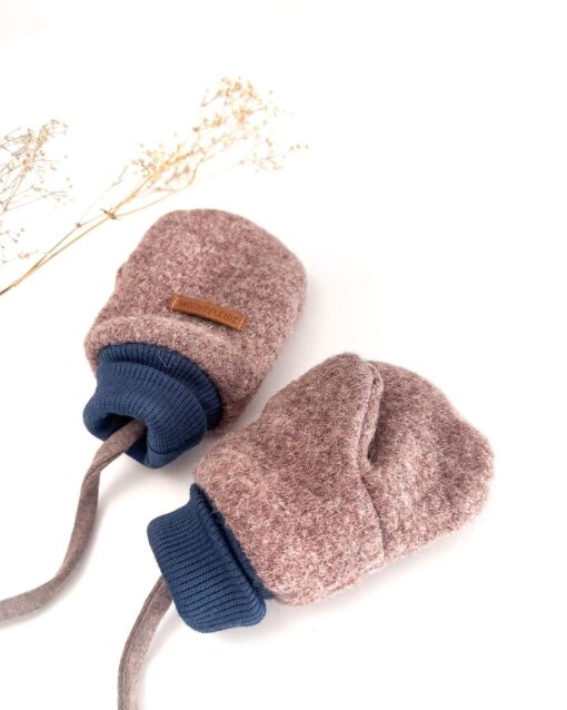 Sofortkauf: gefütterte Wollwalk Handschuhe in Schlamm mit Band, Gr. 2 (3-4 Jahre) – Bild 4