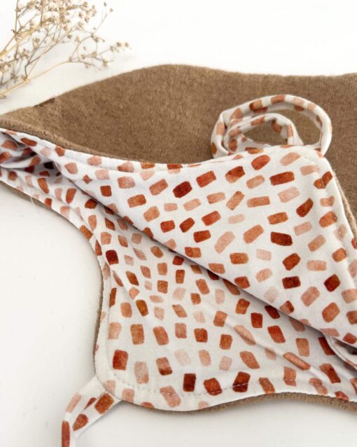 Sofortkauf: Zipfelmütze Wollwalk in Camel/ Herbstkonfetti, Gr. 50-52 – Bild 2
