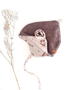 Sofortkauf: Zipfelmütze Merinowalk Taupe/ Fuchsliebe, Gr. 44-46