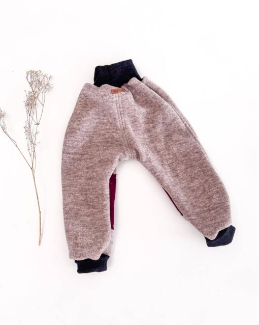 Sofortkauf: Walkhose in Sand Meliert/Beere mit Knie Verstärkung, Gr. 92/98 – Bild 2