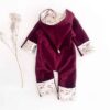 Sofortkauf: Walkoverall in Merino Beere mit Umschlagbündchen und Reißverschluss, Gr. 56/62
