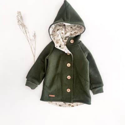 Sofortkauf: Walkjacke mit Holzknöpfen in Tanne, Gr. 98/104