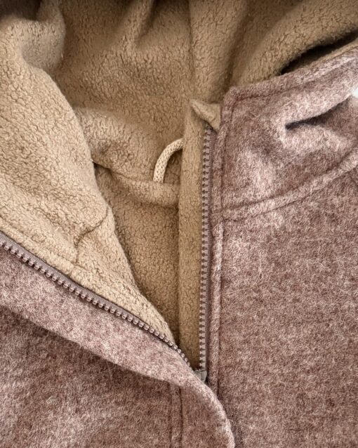 Sofortkauf: Walkjacke Schlamm mit Reißverschluss und Taschen - gefüttert mit Baumwollfleece, Gr. 92/98 – Bild 2