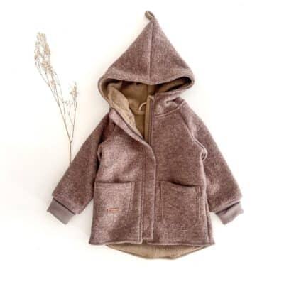 Sofortkauf: Walkjacke Schlamm mit Reißverschluss und Taschen - gefüttert mit Baumwollfleece, Gr. 92/98