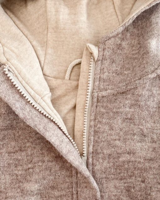 Sofortkauf: Walkjacke Sand Meliert mit Reißverschluss und Wolljersey-Futter, Gr. 98/104 – Bild 2