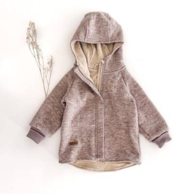 Sofortkauf: Walkjacke Sand Meliert mit Reißverschluss und Wolljersey-Futter, Gr. 98/104