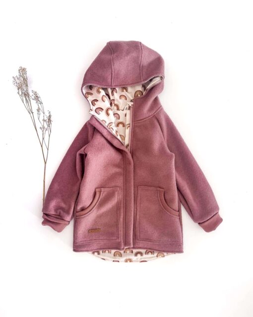 Sofortkauf: Walkjacke in Altrosa mit Reißverschluss und Taschen, Gr. 110/116