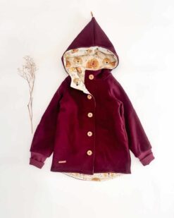Sofortkauf: Walkjacke mit Holzknöpfen Merinowalk Beere, Gr. 134/140