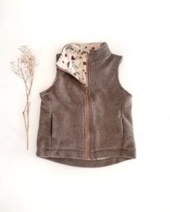 Sofortkauf: Walkweste mit Reißverschluss in Merino Taupe, Gr. 110/116