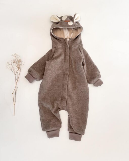 Sofortkauf: Overall Reh Merinowalk Taupe, Gr. 74/80 – Bild 3