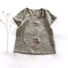 Sofortkauf: Damen Leinen Shirt mit Knopfleiste in Olive, Gr. M (38/40)