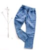 Sofortkauf: Leinenhose in Jeansblau mit Knopfleiste, Gr. 122/128