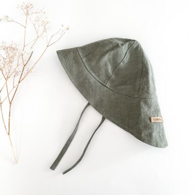Sofortkauf: Leinen Sonnenhut in Olive, verschiedene Größen