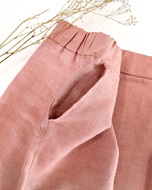 Sofortkauf: Damen Basic Leinen-Shorts in Altrosa, Gr. M (38/40) – Bild 2
