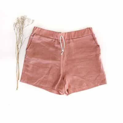 Sofortkauf: Damen Basic Leinen-Shorts in Altrosa, Gr. M (38/40)