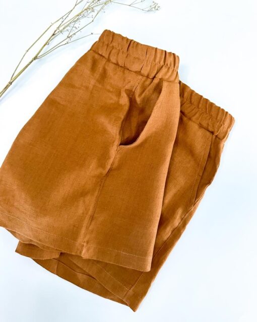 Sofortkauf: Damen Basic Leinen-Shorts in Zimt, Gr. L (42/44) – Bild 2