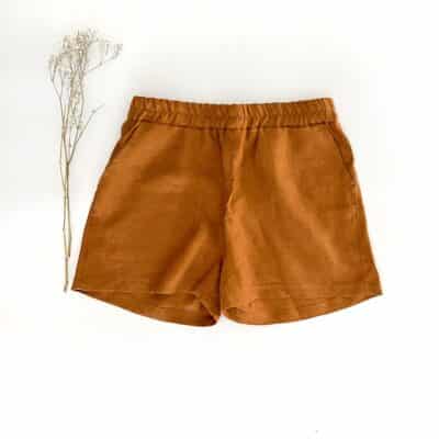 Sofortkauf: Damen Basic Leinen-Shorts in Zimt, Gr. L (42/44)