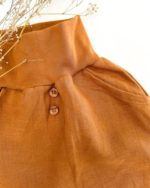 Sofortkauf: kurze Leinen Knickerbocker in Zimt, Gr. 74/80 – Bild 2