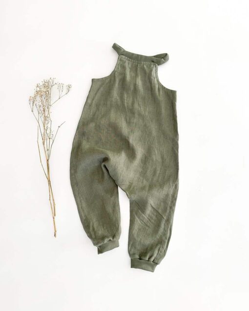 Sofortkauf: Leinen Jumper in Olive, Gr. 80/86 – Bild 2