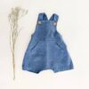 Sofortkauf: kurze Leinen Latzhose/ Salopette Jeansblau, Gr. 62/68
