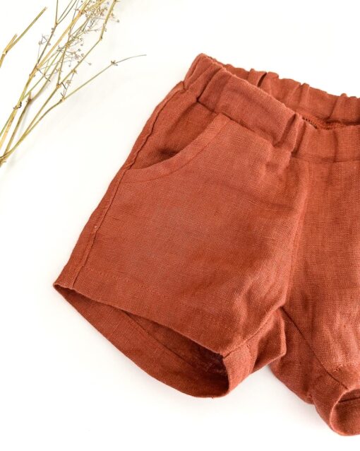 Sofortkauf: Leinen Shorts in Rost, Gr. 74/80 – Bild 2