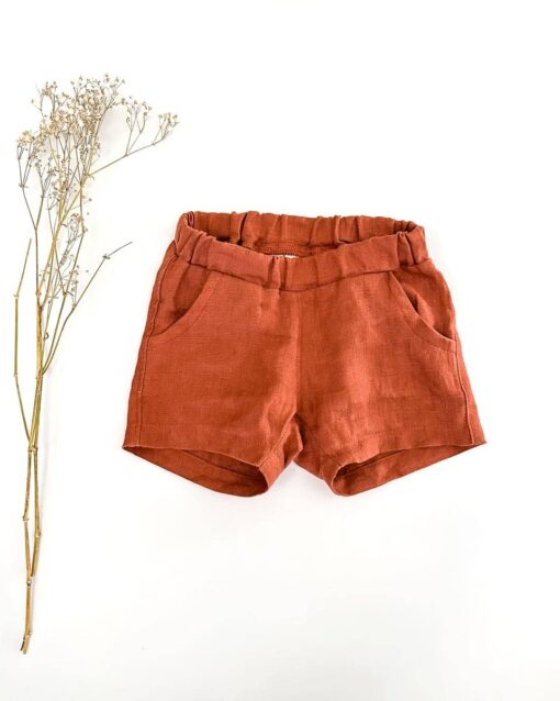 Sofortkauf: Leinen Shorts in Rost, Gr. 74/80