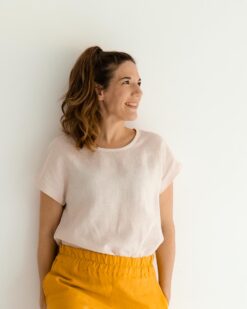 Sofortkauf: Leinen Shirt für Damen in Wollweiß, Gr. S (34/36)
