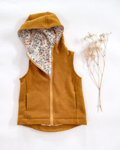 Sofortkauf: Walkweste mit Reißverschluss in Senf/Blütentraum, Gr. 116/122