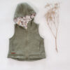 Sofortkauf: Merino-Walkweste mit Reißverschluss in Salbei/Chasing Cars, Gr. 80/86