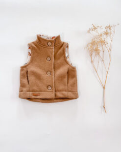 Sofortkauf: Walkweste mit Reißverschluss in Camel/Brownbow, Gr. 74/80