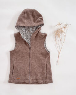 Sofortkauf: Damen Walkweste mit Reißverschluss in Schlamm/Leoprint, Gr. M (38/40)