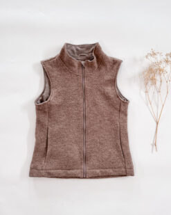 Sofortkauf: Damen Walkweste mit Reißverschluss in Schlamm/Wolljersey Schlamm, Gr. S (34/36)