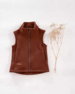 Sofortkauf: Kinder Wollfleeceweste mit Reißverschluss in Umbra, Gr. 110/116