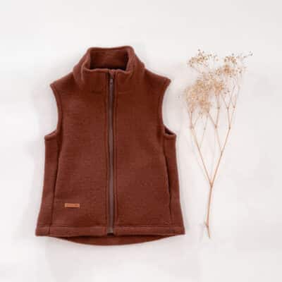 Sofortkauf: Kinder Wollfleeceweste mit Reißverschluss in Umbra, Gr. 110/116