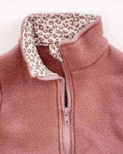 Alternative view of Sofortkauf: Kinder Wollfleeceweste mit Reißverschluss in Altrosa/Leoprint Vanilla, Gr. 92/98