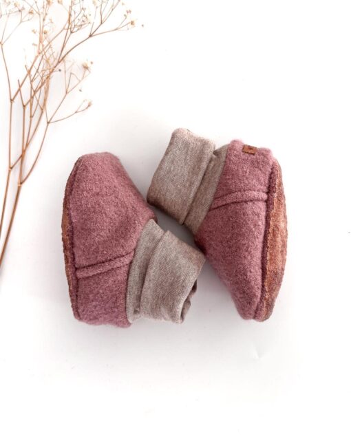 Sofortkauf: gefütterte Wollwalk Schuhe Altrosa mit Rutschstopp, Gr. 18-19 – Bild 3