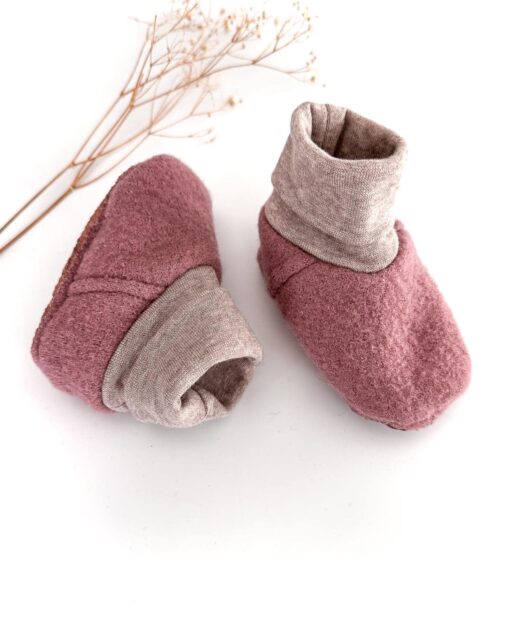 Sofortkauf: gefütterte Wollwalk Schuhe Altrosa mit Rutschstopp, Gr. 18-19 – Bild 6