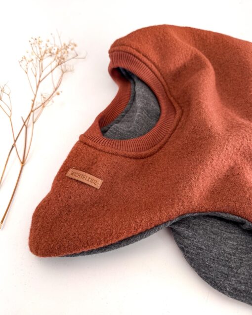 Sofortkauf: Wollwalk Schlupfmütze in Rost mit Wolljersey gefüttert, Gr. 52-54 – Bild 2