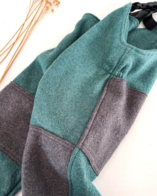 Sofortkauf: Walk-Latzhose Merino Altgrün mit Knie- und Po-Verstärkung, Gr. 92/98 – Bild 3