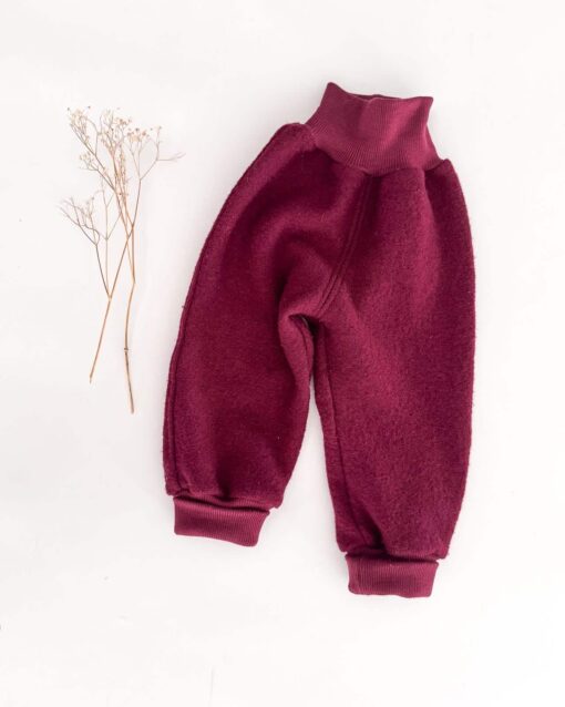 Sofortkauf: Walkhose in Beere mit Wollbündchen, Gr. 80/86 – Bild 2