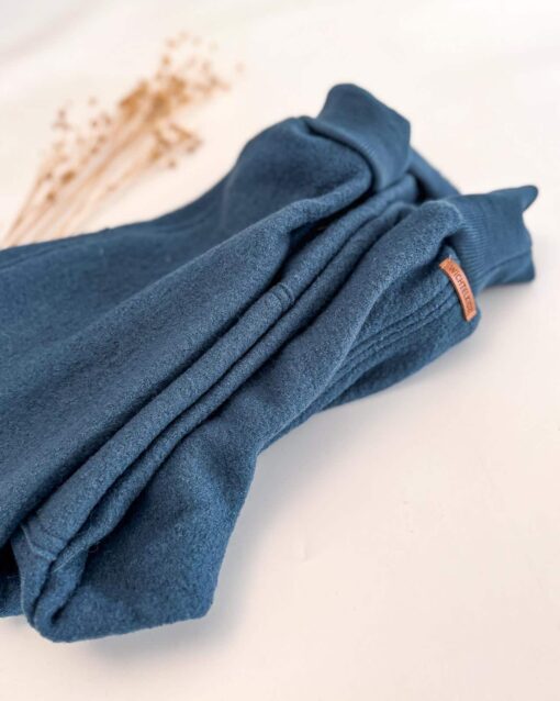 Sofortkauf: Walkhose in Rauchblau mit Wollbündchen und Knie-Belegen, Gr. 122/128 – Bild 3
