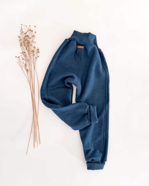 Sofortkauf: Walkhose in Rauchblau mit Wollbündchen und Knie-Belegen, Gr. 122/128 – Bild 2