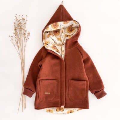 Sofortkauf: Walkjacke in Rost mit Reißverschluss und Taschen, Gr. 110/116