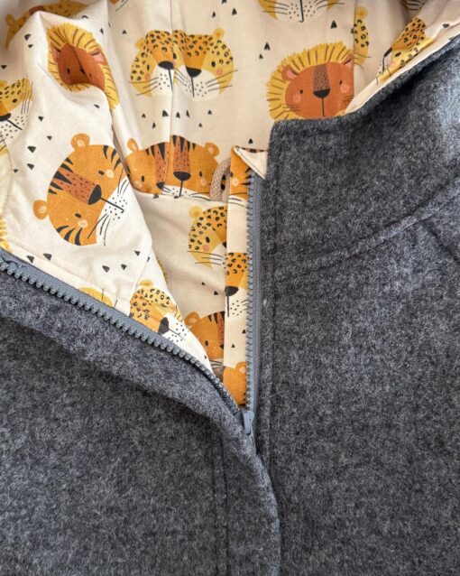 Sofortkauf: Walkjacke Anthrazit mit Reißverschluss und Taschen, Gr. 140/146 – Bild 2