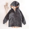 Sofortkauf: Walkjacke Anthrazit mit Reißverschluss und Taschen, Gr. 140/146