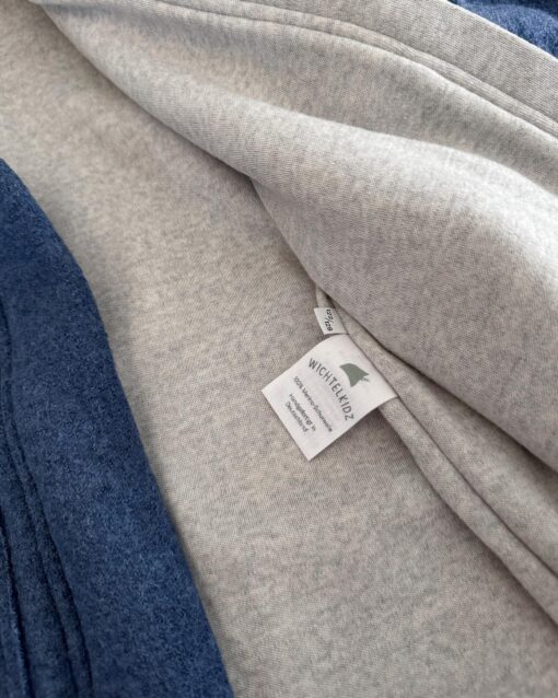 Sofortkauf: Walkjacke Merino Jeansblau mit Reißverschluss und Wolljersey-Futter, Gr. 122/128 – Bild 3